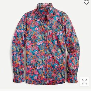 J. Crew Classic-fit boy shirt with ruffle collar on n Liberty Ciara print